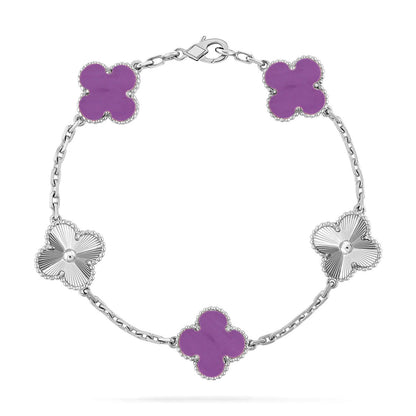 [⭐Haelin Jewelry] CLOVER 5 MOTIF VIOLET BRACELET COLLECTION
