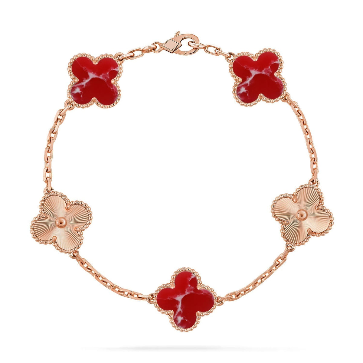 [⭐Haelin Jewelry]CLOVER 5 MOTIF RED PATTERN BRACELET COLLECTION