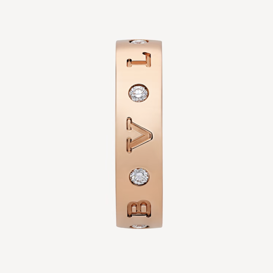 [⭐Haelin Jewelry]ZERO 1 ESSENTIAL PINK GOLD BAND WITH DIAMONDS RING