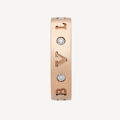 [⭐Haelin Jewelry]ZERO 1 ESSENTIAL PINK GOLD BAND WITH DIAMONDS RING