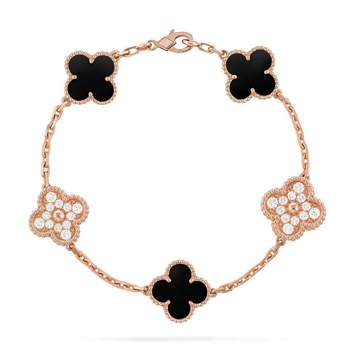 [⭐Haelin Jewelry] CLOVER 5 MOTIF ONYXS BRACELET COLLECTION