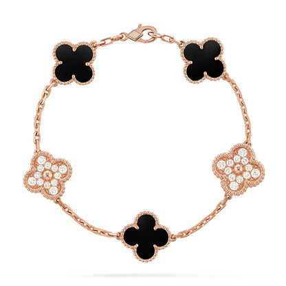 [⭐Haelin Jewelry] CLOVER 5 MOTIF ONYXS BRACELET COLLECTION