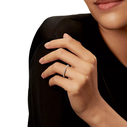 [Haelin Jewelry]LOCK RING PINK GOLD DIAMOND PAVED