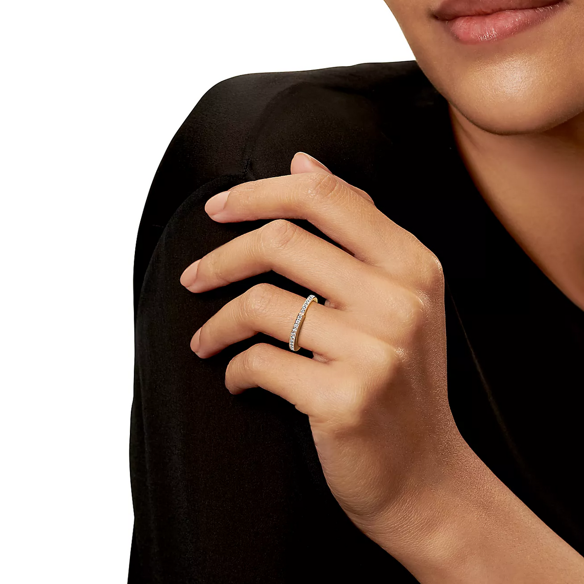 [Haelin Jewelry]LOCK RING GOLD DIAMOND PAVED
