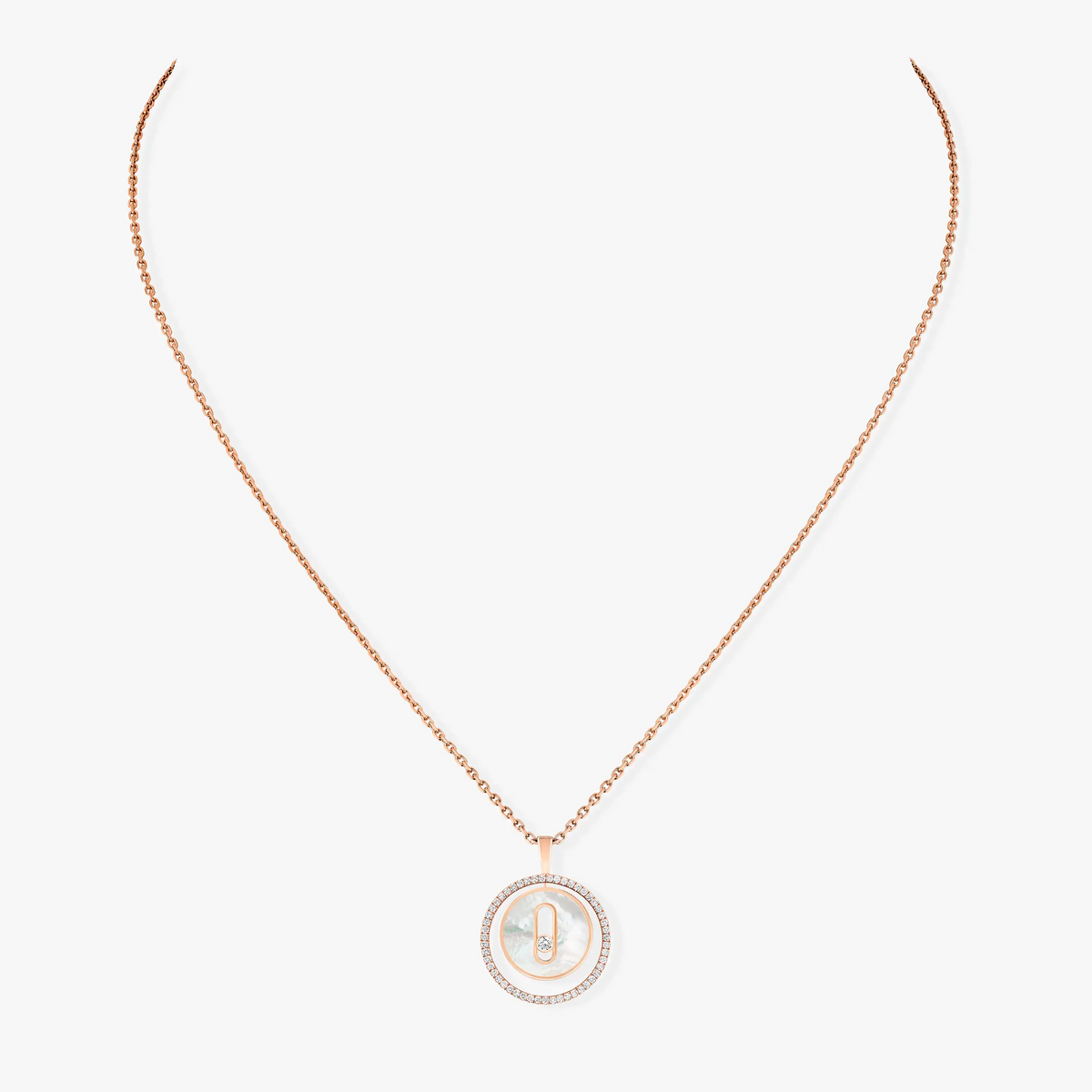 [⭐Haelin Jewelry]Demo MOVE 1 DIAMOND WHITE MOTHER OF PEARL PINK GOLD DIAMOND NECKLACE