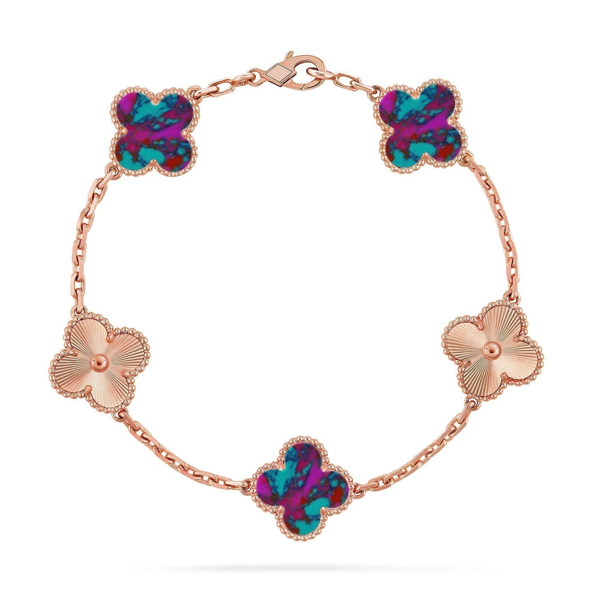 [⭐Haelin Jewelry]CLOVER 5 MOTIF COLOR GEMSTONES BRACELET COLLECTION