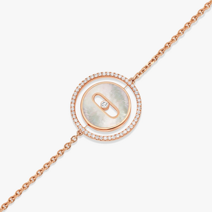 [⭐Haelin Jewelry]Demo MOVE WHITE MOTHER OF PEARL PINK GOLD DIAMOND BRACELET
