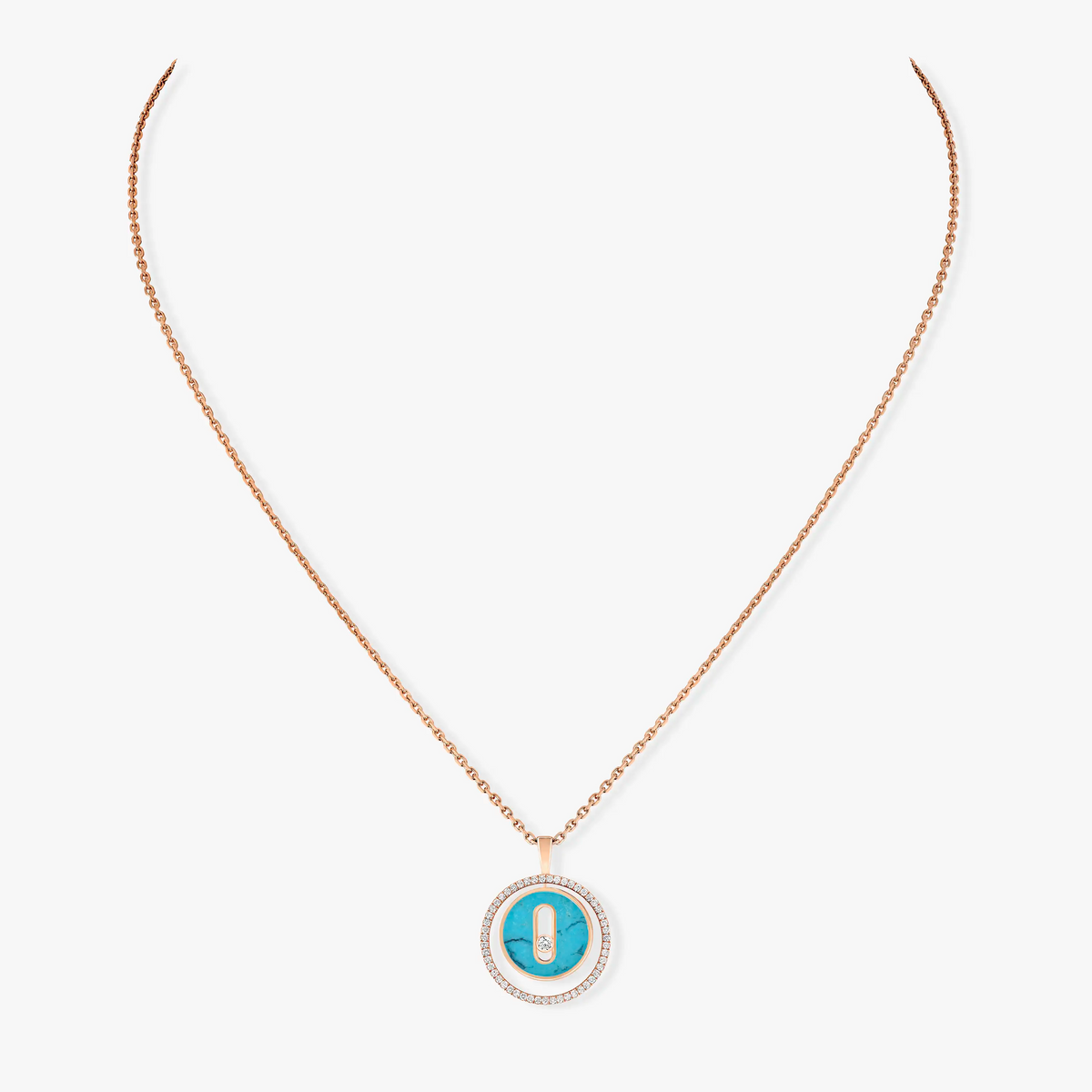 [⭐Haelin Jewelry]Demo MOVE 1 DIAMOND TURQUOISE PINK GOLD DIAMOND NECKLACE