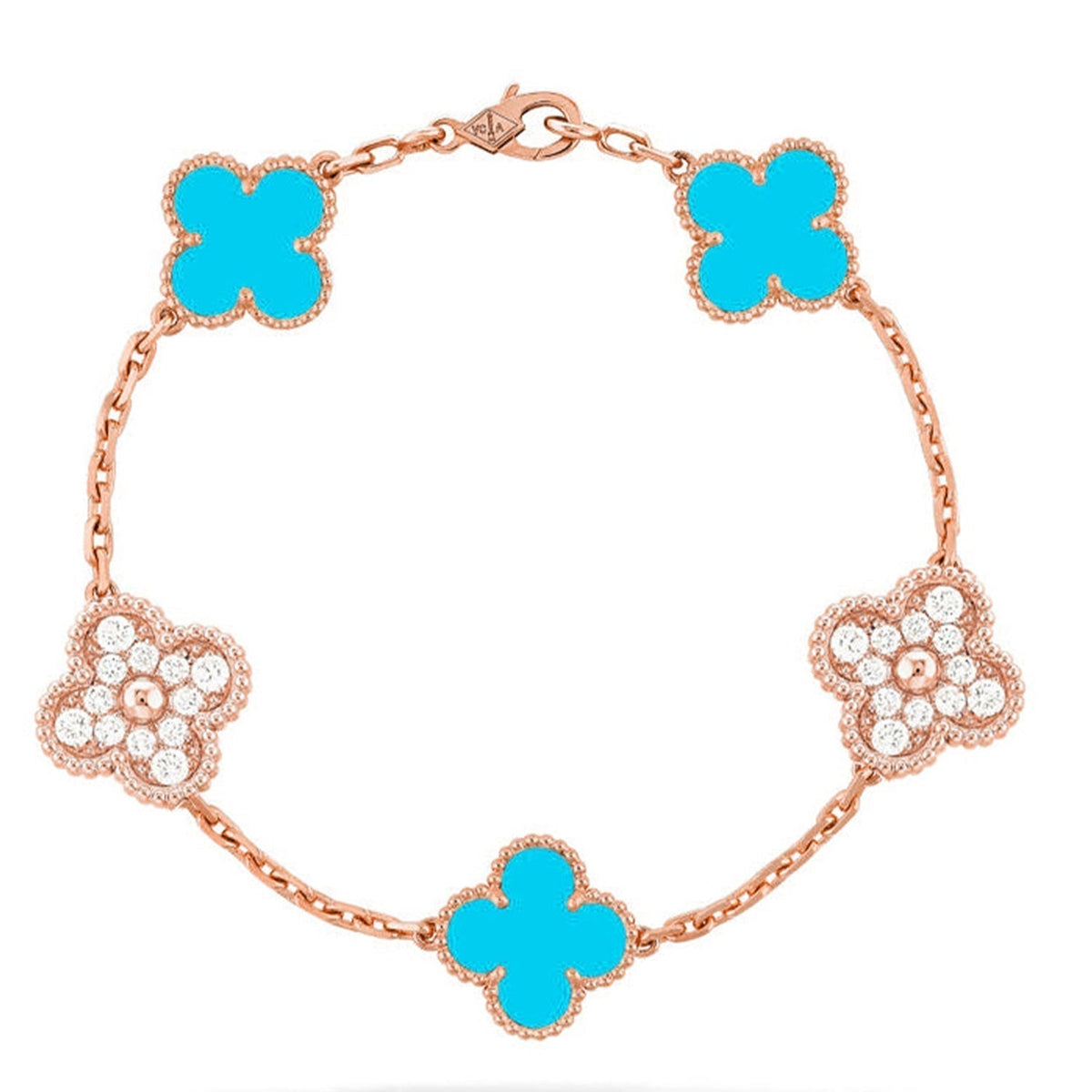 [⭐Haelin Jewelry] CLOVER 5 MOTIF TURQUOISE BRACELET COLLECTION