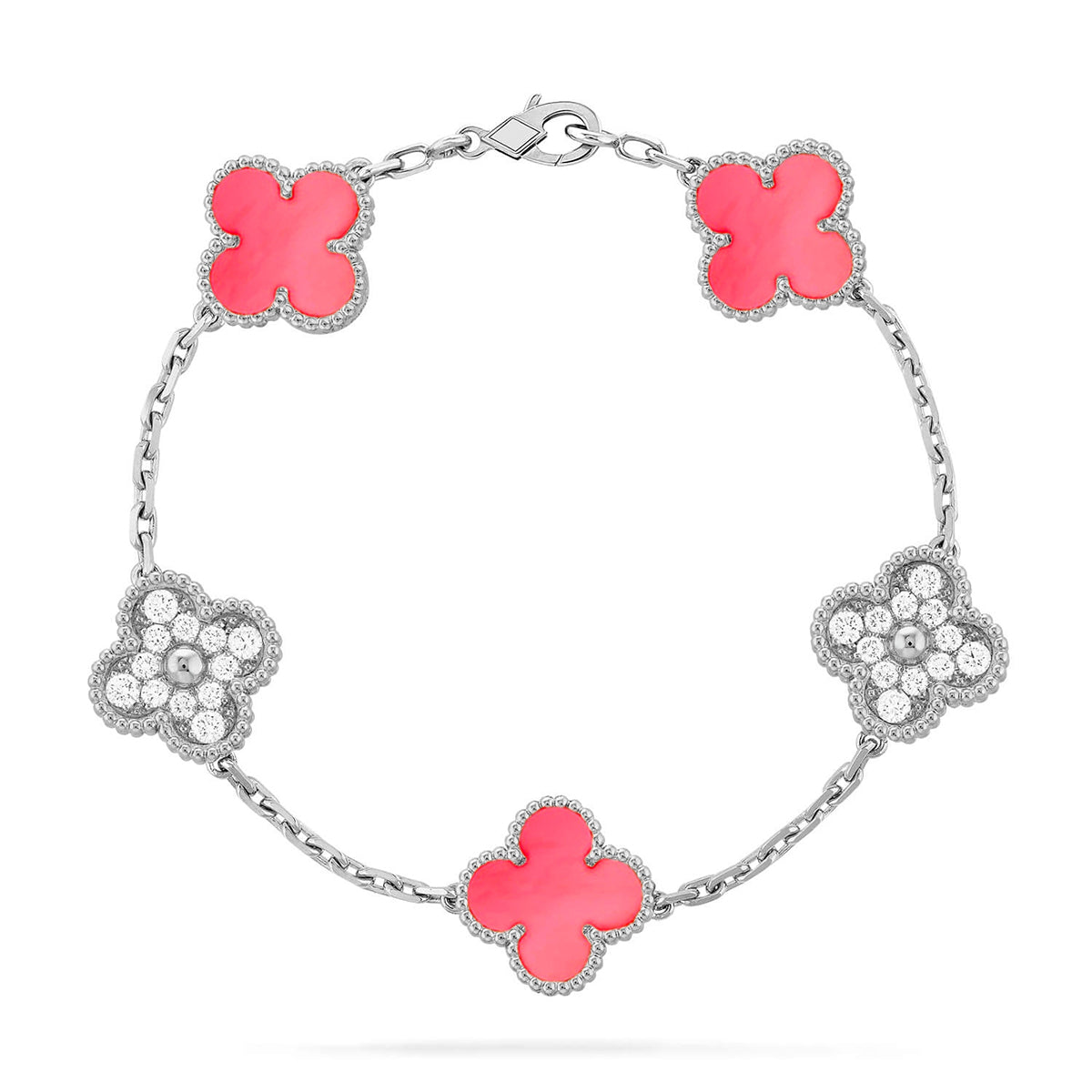 [⭐Haelin Jewelry] CLOVER 5 MOTIFS  PINK MOP BRACELET COLLECTION