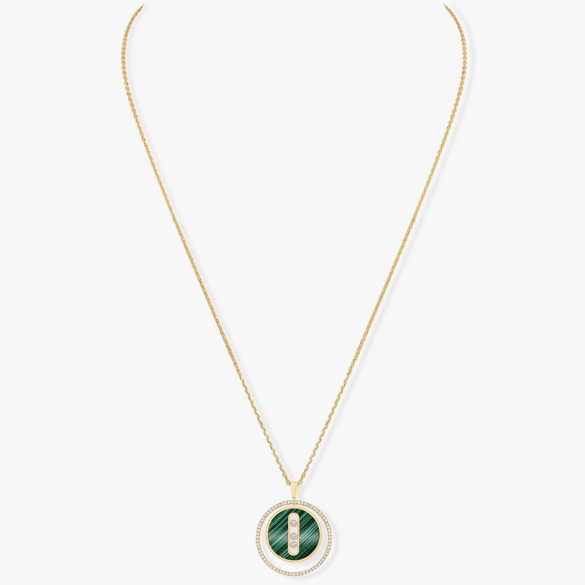 [⭐Haelin Jewelry]Demo MOVE 3 DIAMOND MALACHITE GOLD DIAMOND NECKLACE