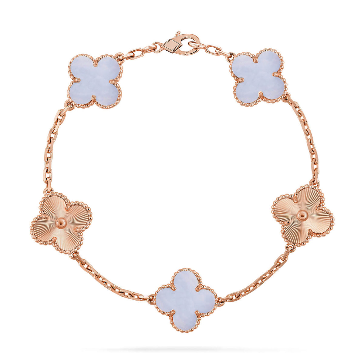 [⭐Haelin Jewelry] CLOVER 5 MOTIF PURPLE CHALCEDONY BRACELET COLLECTION