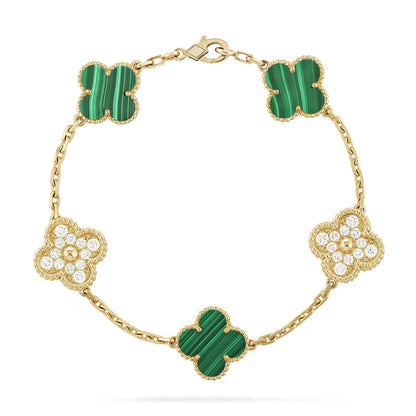 [⭐Haelin Jewelry] CLOVER 5 MOTIF MALACHITE BRACELET COLLECTION