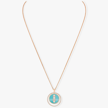 [⭐Haelin Jewelry]Demo MOVE 3 DIAMONDS TURQUOISE PINK GOLD DIAMOND NECKLACE