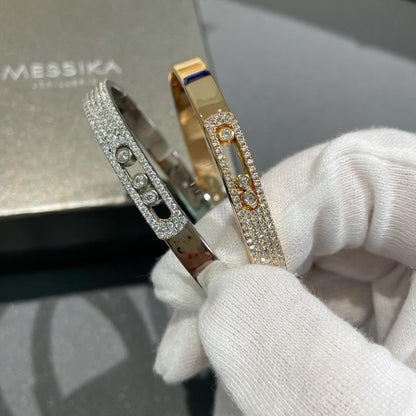 [⭐Haelin Jewelry]Move Noa Rose Gold Pavé Diamond Bangle Bracelet