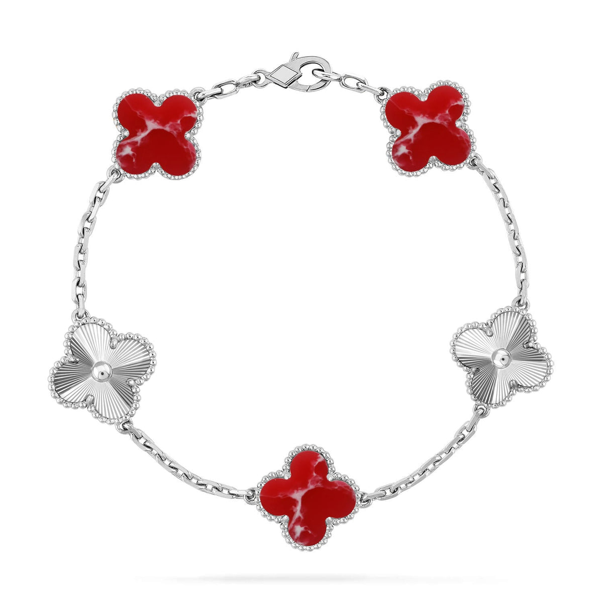 [⭐Haelin Jewelry]CLOVER 5 MOTIF RED PATTERN BRACELET COLLECTION