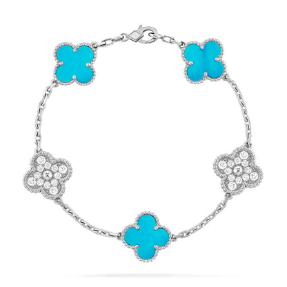 [⭐Haelin Jewelry] CLOVER 5 MOTIF TURQUOISE BRACELET COLLECTION