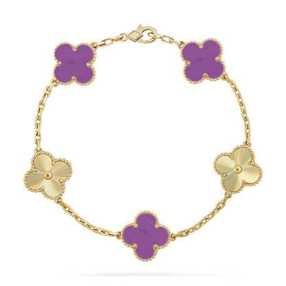 [⭐Haelin Jewelry] CLOVER 5 MOTIF VIOLET BRACELET COLLECTION