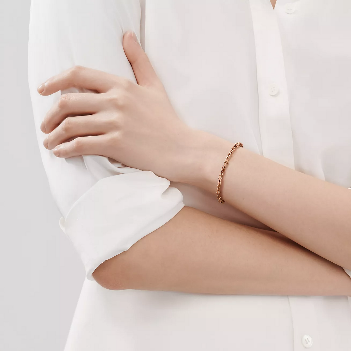 [Haelin Jewelry]HARDWEAR MICRO LINK 44 MOTIF PINK GOLD BRACELET