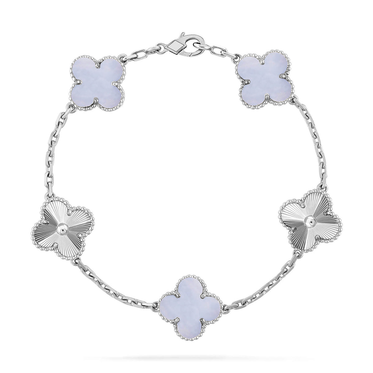 [⭐Haelin Jewelry] CLOVER 5 MOTIF PURPLE CHALCEDONY BRACELET COLLECTION