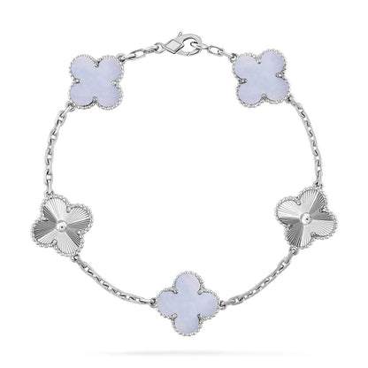 [⭐Haelin Jewelry] CLOVER 5 MOTIF PURPLE CHALCEDONY BRACELET COLLECTION