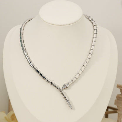 [⭐Haelin Jewelry]NEW！SERPENT DIAMOND AT BOTH ENDS NECKLACE