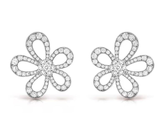 [⭐Haelin Jewelry]FLOWERLACE EARRINGS FULL DIAMONDS
