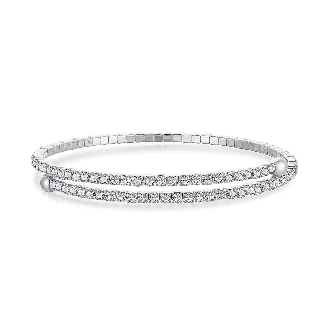 [Haelin Jewelry]Row of Diamonds Round Fashion Bracelet