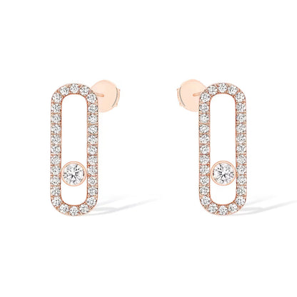 [⭐Haelin Jewelry]MOVE UNO STUD DIAMOND PAVED EARRINGS