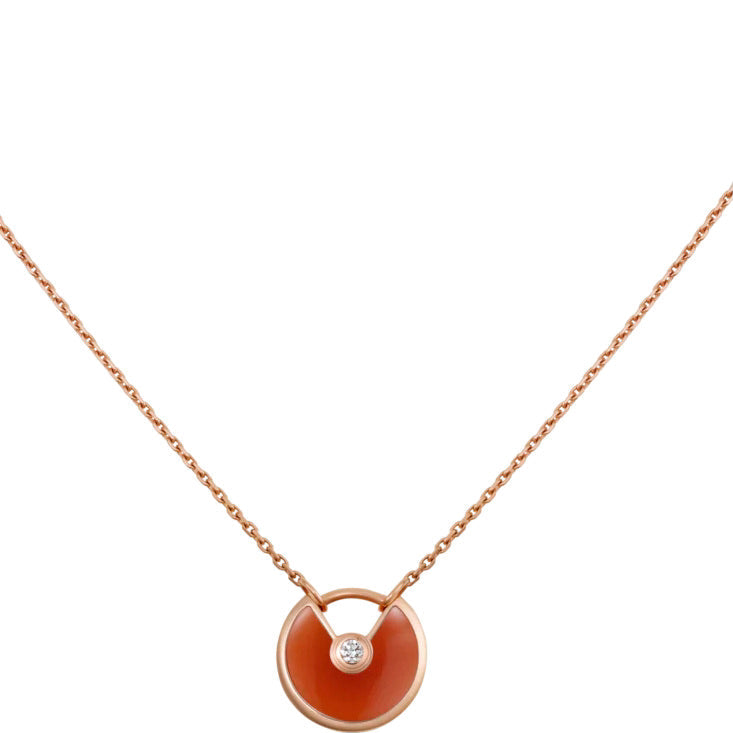 [⭐Haelin Jewelry]AMULETTE GOLD CARNELIAN ONYX NECKLACE