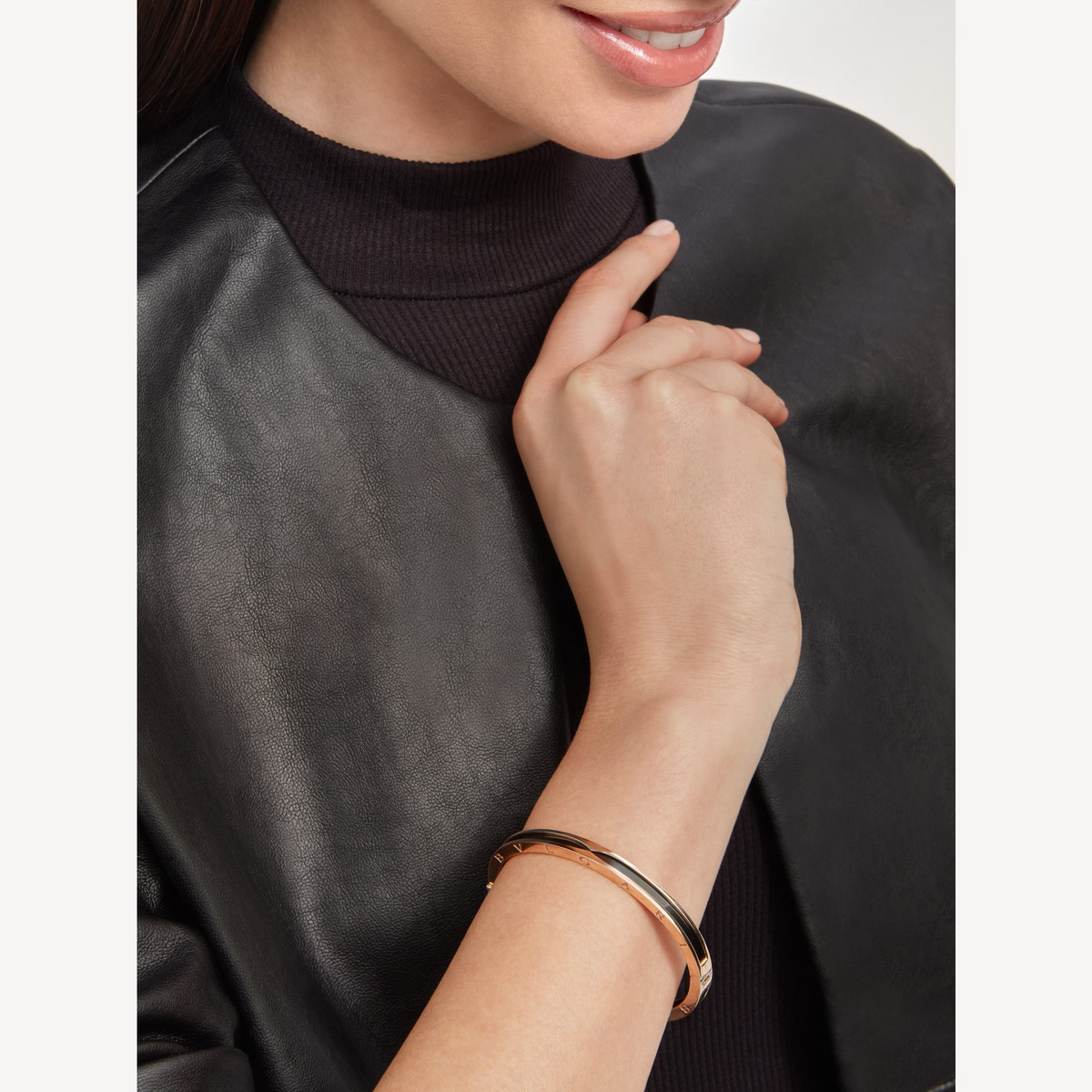 [⭐Haelin Jewelry]ZERO 1 PINK GOLD WITH BLACK CERAMIC BRACELET