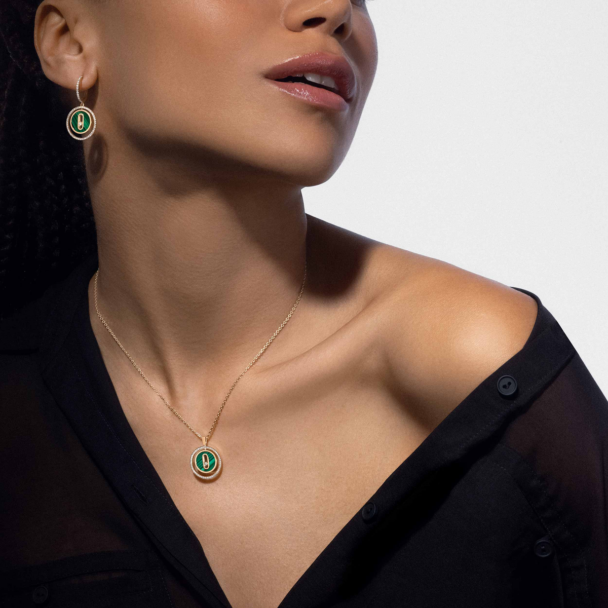 [⭐Haelin Jewelry]Demo MOVE 1 DIAMOND MALACHITE GOLD DIAMOND NECKLACE