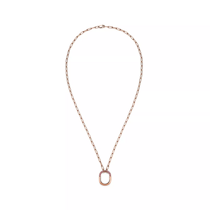 [Haelin Jewelry]LOCK SMALL PENDANT PINK DIAMOND PINK GOLD NECKLACE
