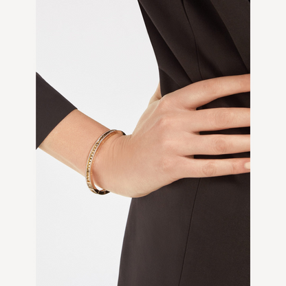 [⭐Haelin Jewelry]ZERO 1 SPIRAL AND PAVED DIAMOND GOLD BRACELET