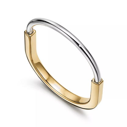 [Haelin Jewelry]LOCK BRACELET YELLOW AND WHITE GOLD