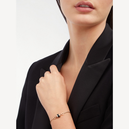 [⭐Haelin Jewelry]ZERO 1 SOFT PINK GOLD AND BLACK CERAMIC BRACELET
