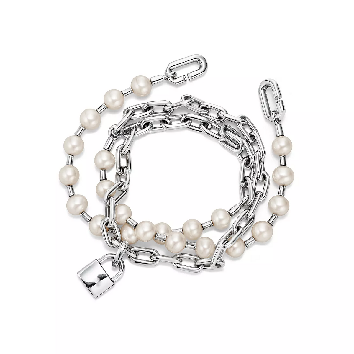 [Haelin Jewelry]PEARL LOCK SILVER BRACELET
