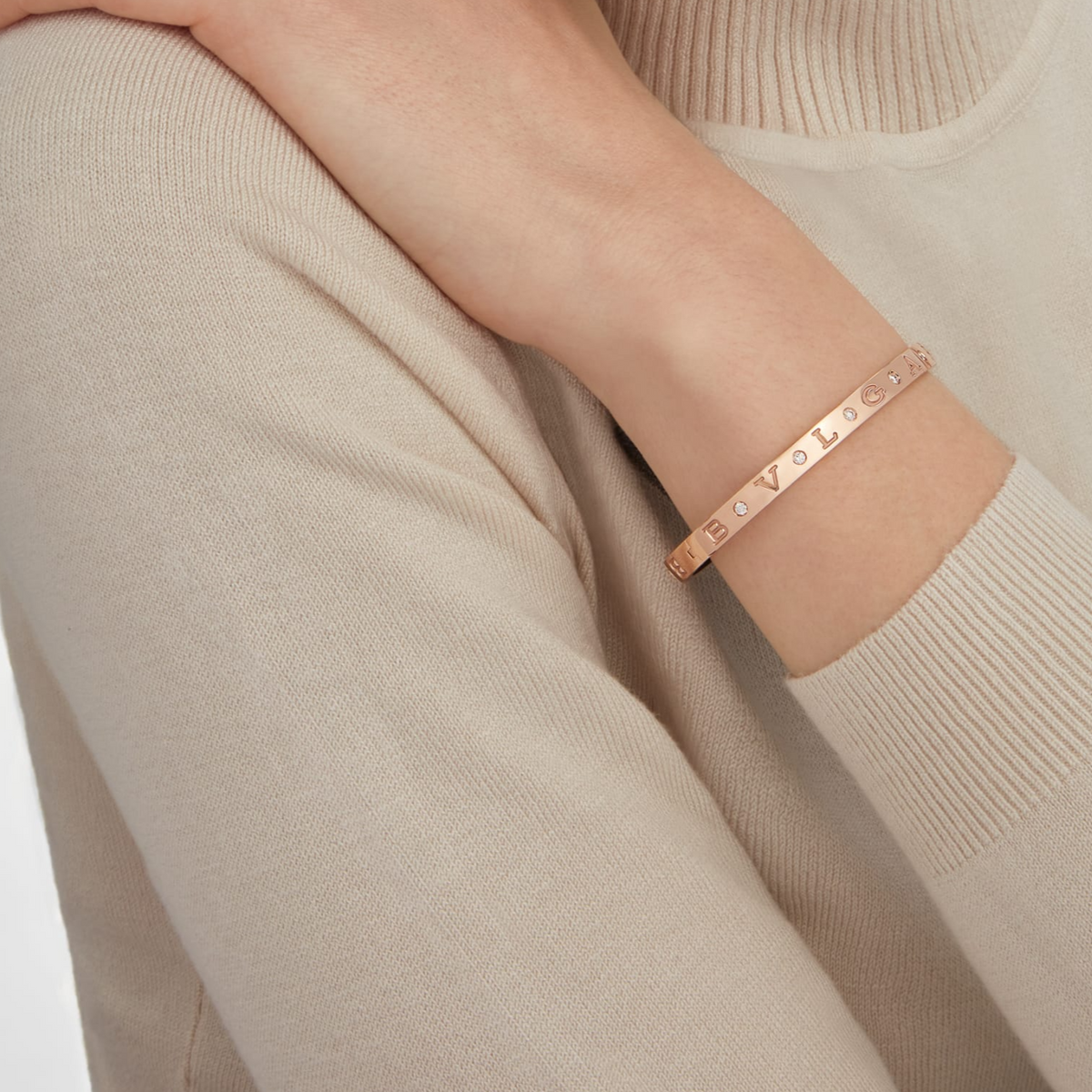 [⭐Haelin Jewelry]ZERO 1 PINK GOLD 12 DIAMONDS BRACELET