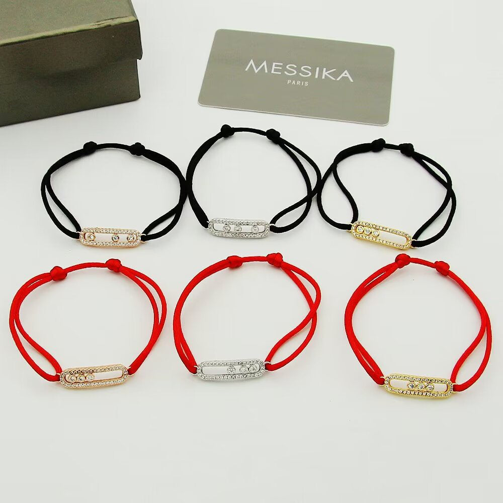 [⭐Haelin Jewelry]Messika Care(s) pink cord pavé bracelet