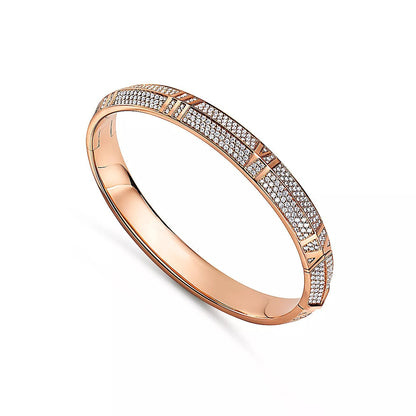 [Haelin Jewelry]ATLAS X PINK GOLD DIAMOND PAVED BRACELET