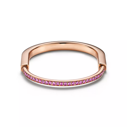 [Haelin Jewelry]LOCK BRACELET ROSE DIAMOND PINK GOLD