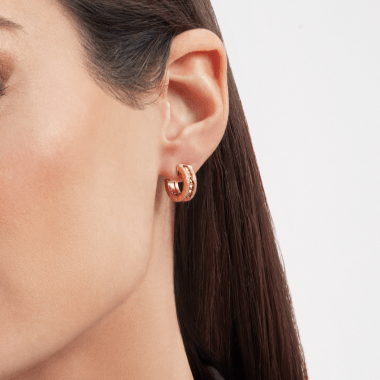 [⭐Haelin Jewelry]ZERO 1 ROCK GOLD EARRINGS WITH STUDDED SPIRAL AND PAVED DIAMONDS