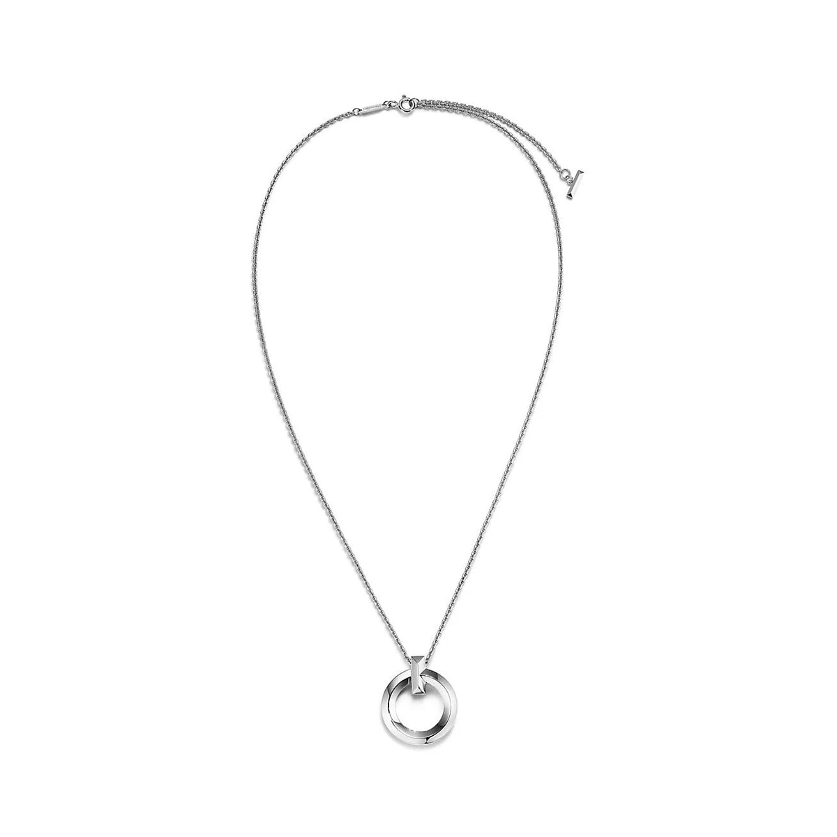 [Haelin Jewelry]T CIRCLE PENDENT SILVER NECKLACE