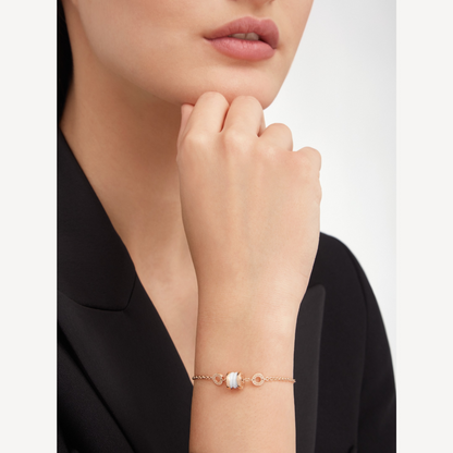 [⭐Haelin Jewelry]ZERO 1 SOFT PINK GOLD AND WHITE CERAMIC BRACELET
