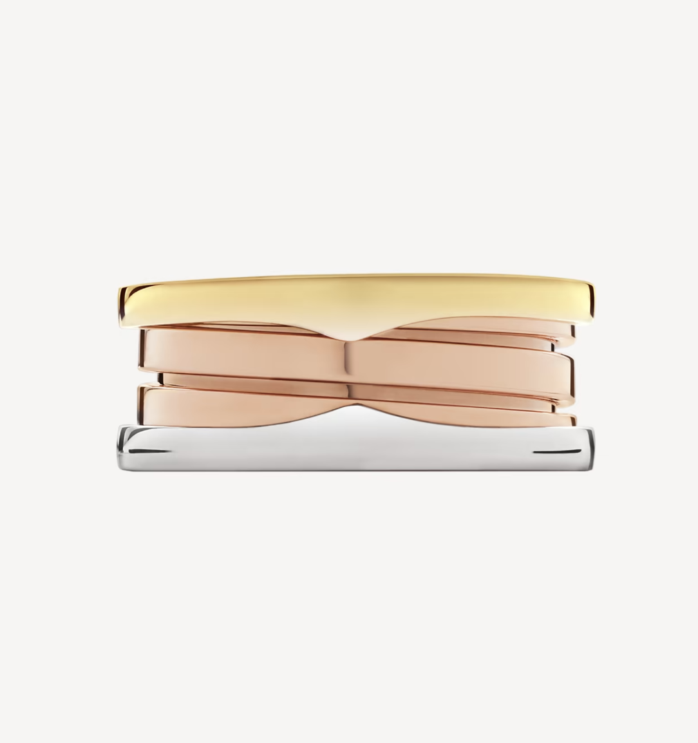[⭐Haelin Jewelry]ZERO 1 THREE-BAND ROSE WHITE AND YELLOW RING