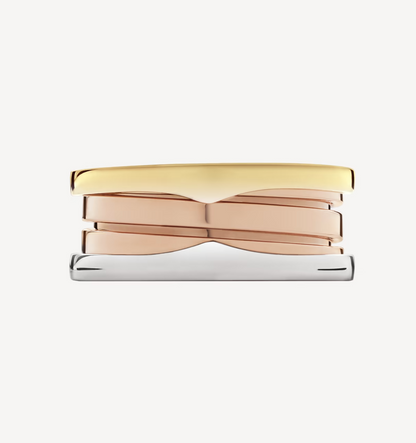 [⭐Haelin Jewelry]ZERO 1 THREE-BAND ROSE WHITE AND YELLOW RING