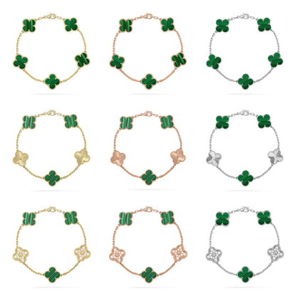[⭐Haelin Jewelry] CLOVER 5 MOTIF MALACHITE BRACELET COLLECTION