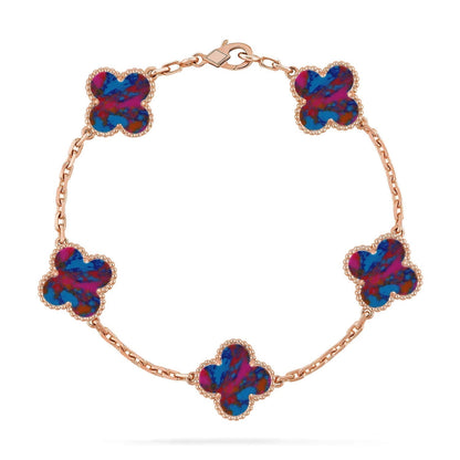 [⭐Haelin Jewelry]CLOVER 5 MOTIF COLOR GEMSTONES BRACELET COLLECTION