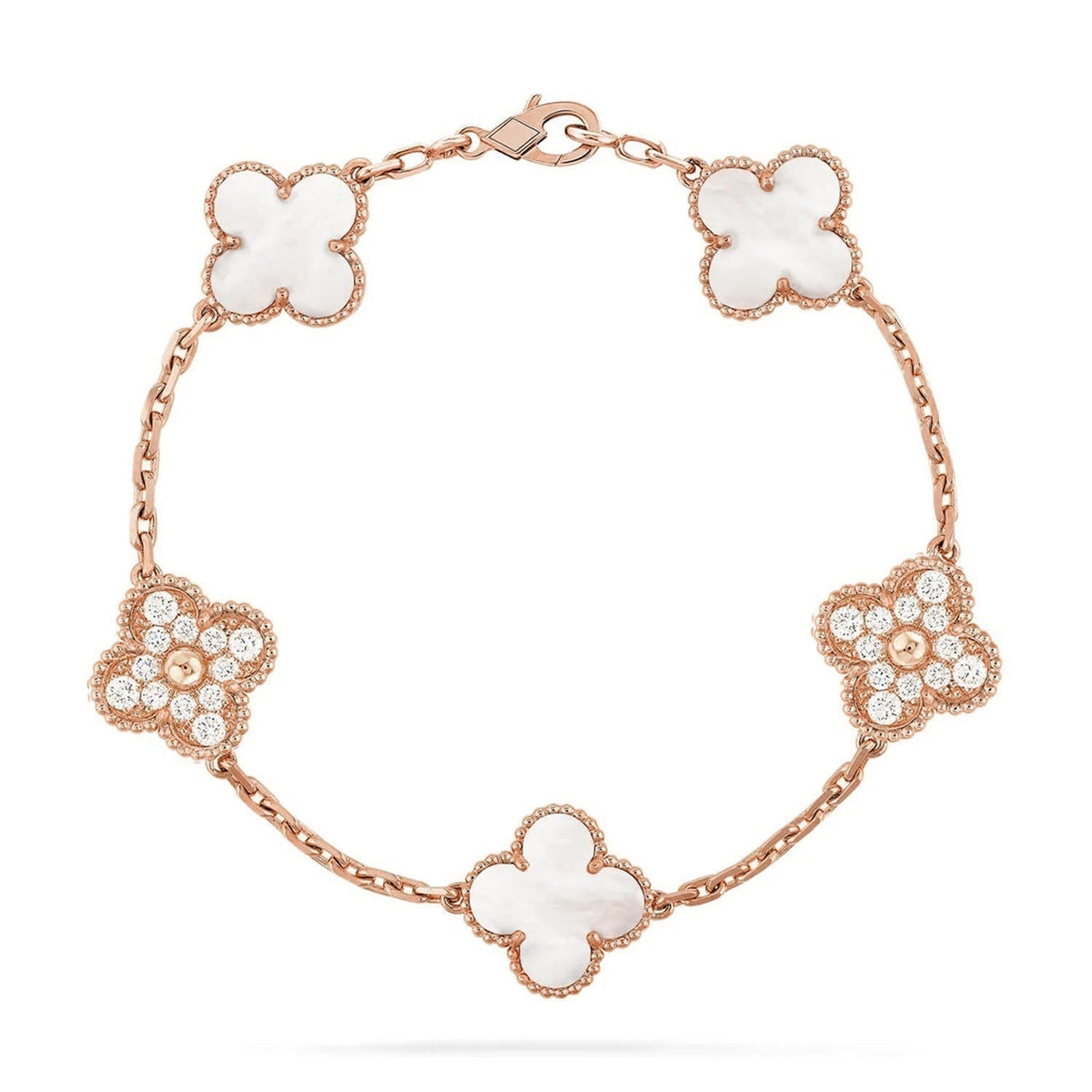 [⭐Haelin Jewelry]CLOVER WHITE PEARL MOP 5 MOTIF BRACELET COLLECTION