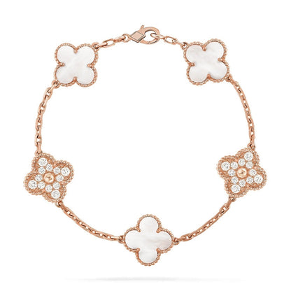 [⭐Haelin Jewelry]CLOVER WHITE PEARL MOP 5 MOTIF BRACELET COLLECTION